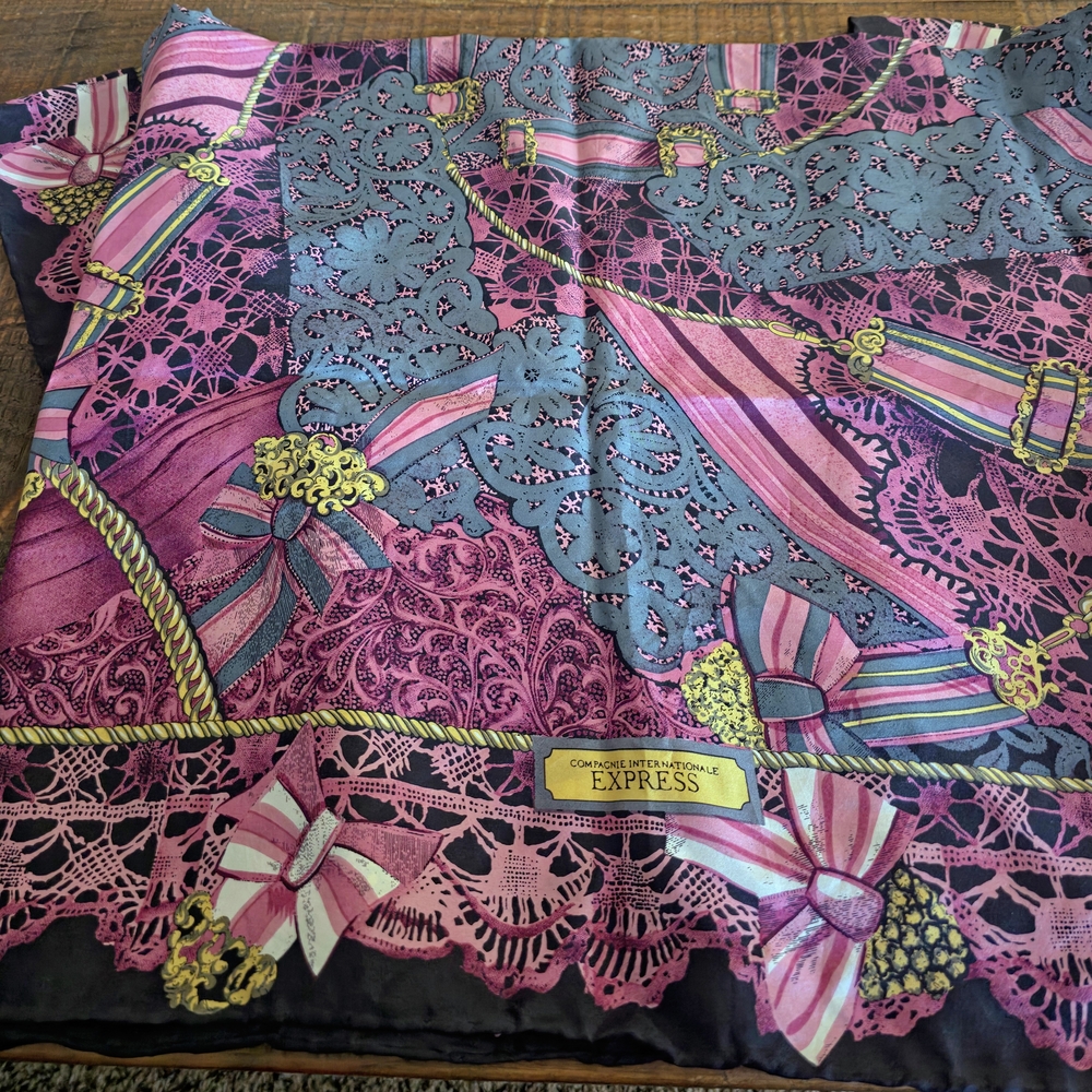 Express Pink and Gray Patterned Scarf